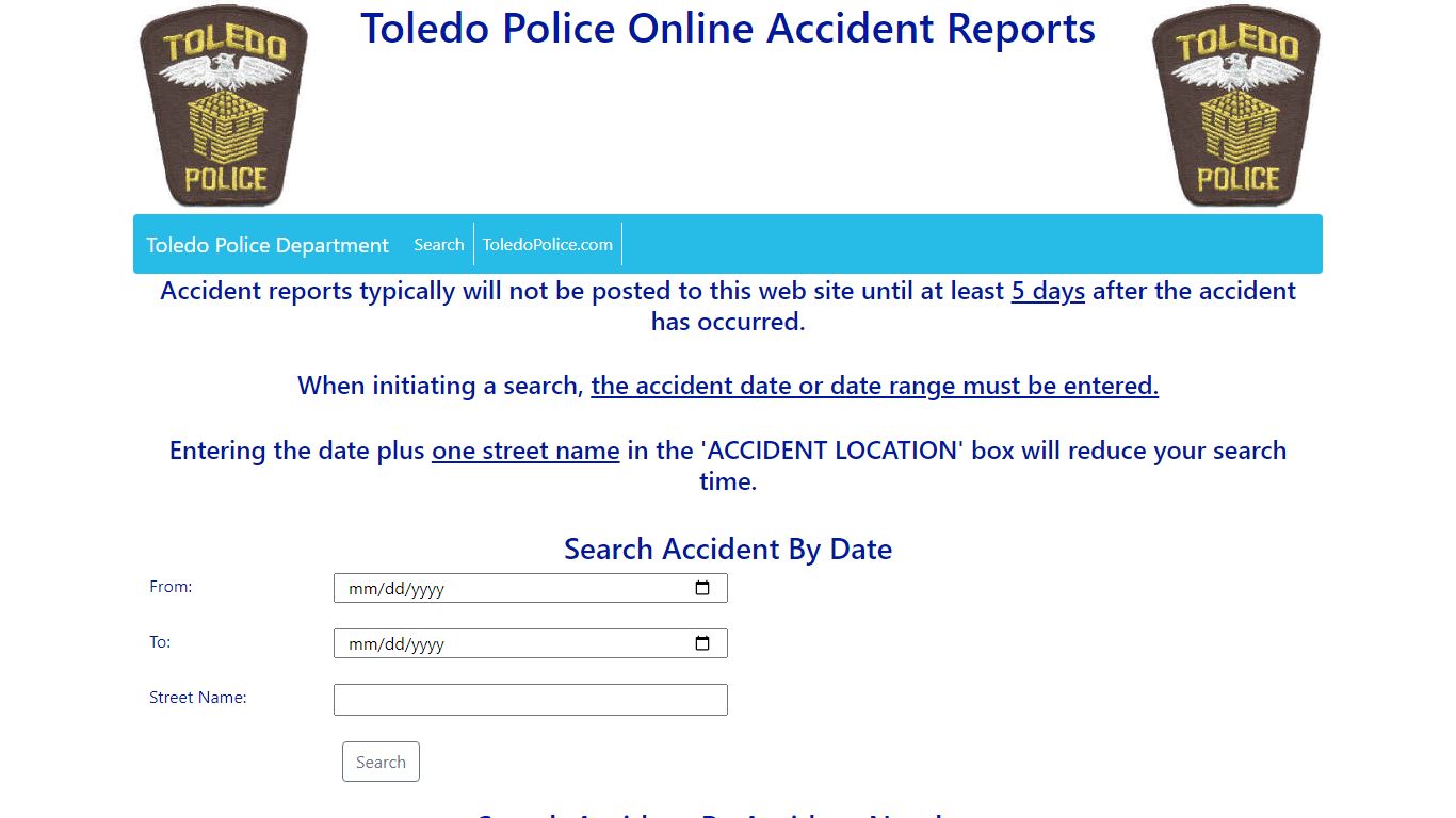 Toledo Police Accident Reports - NORIS